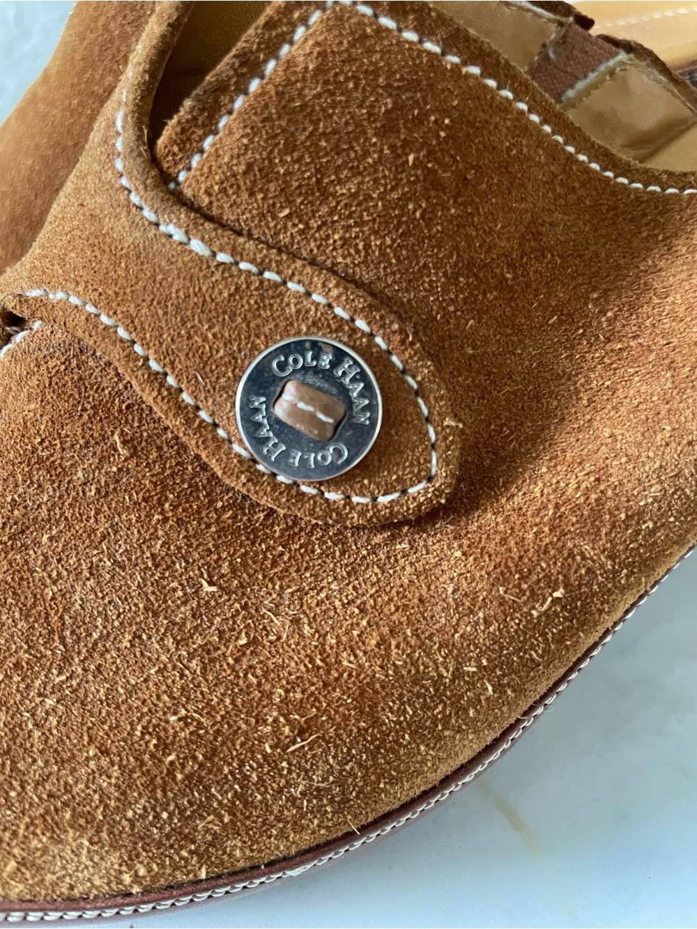 Vintage Cole Haan Leather Mules Women’s Size 7 Cognac Tan - Picture 4 of 10